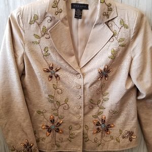 Silkland Beaded Western Cut Crop Jacket Women's Sz 8